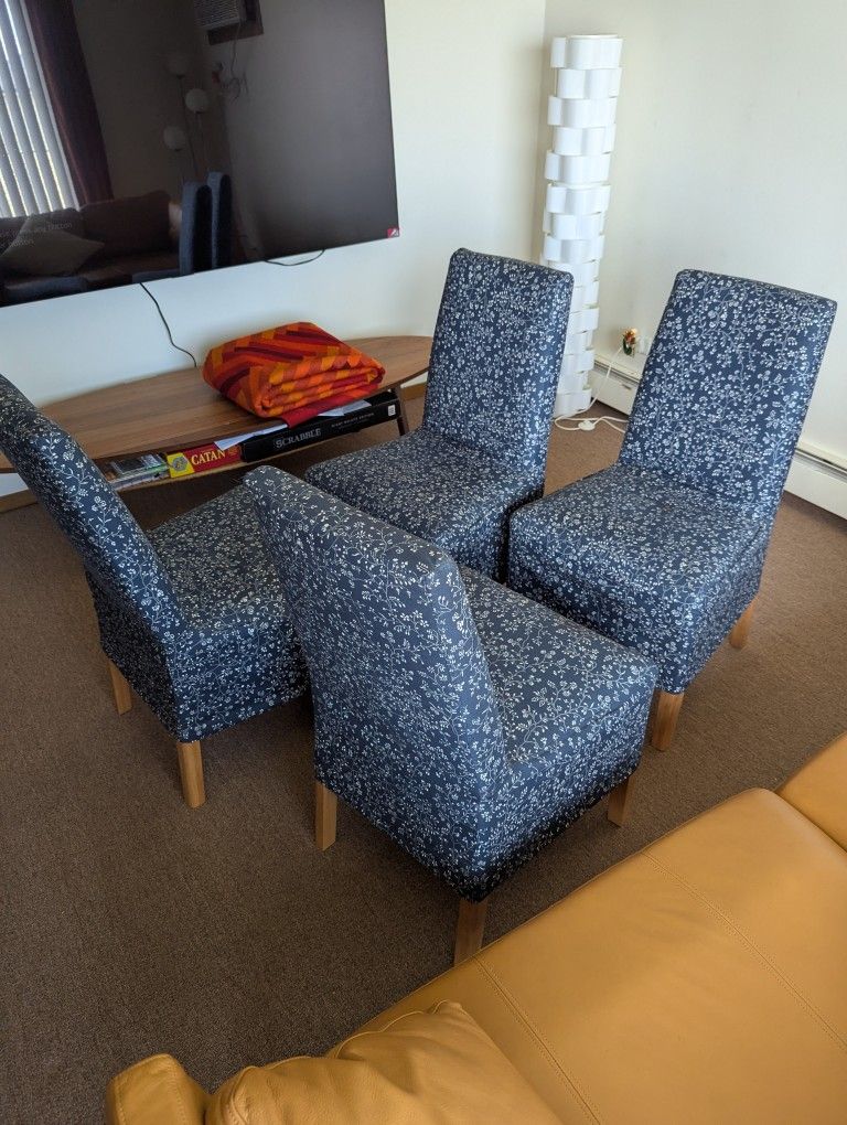 IKEA Chair With Blue Cover Bergmund