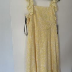 BCBG PARIS RUFFLE YELLOW DRESS