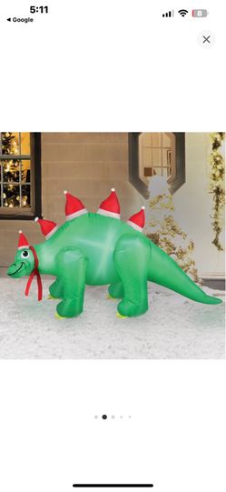 5' Inflatable Santa Hats Stegosaurus