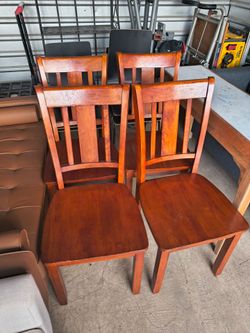 4 solid wood chairs from at home