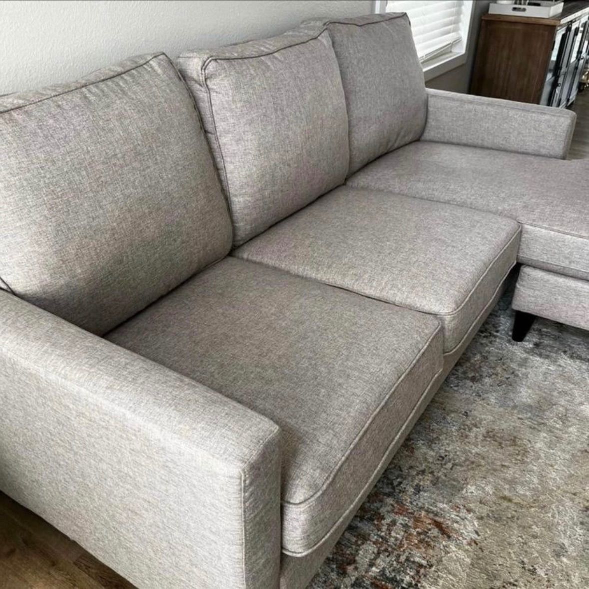 Light Gray 80in Modern Sectional Sofa with Reversible Chaise