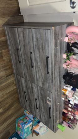 Grey wood dresser