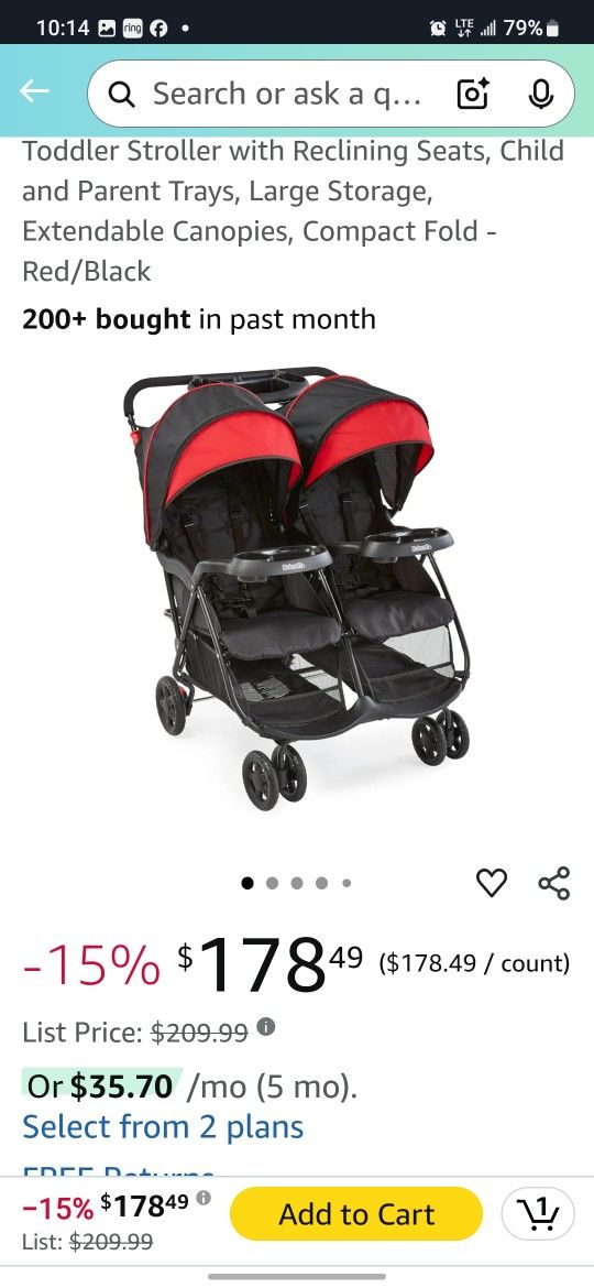 New double stroller $100
Carreola doble nueva $100