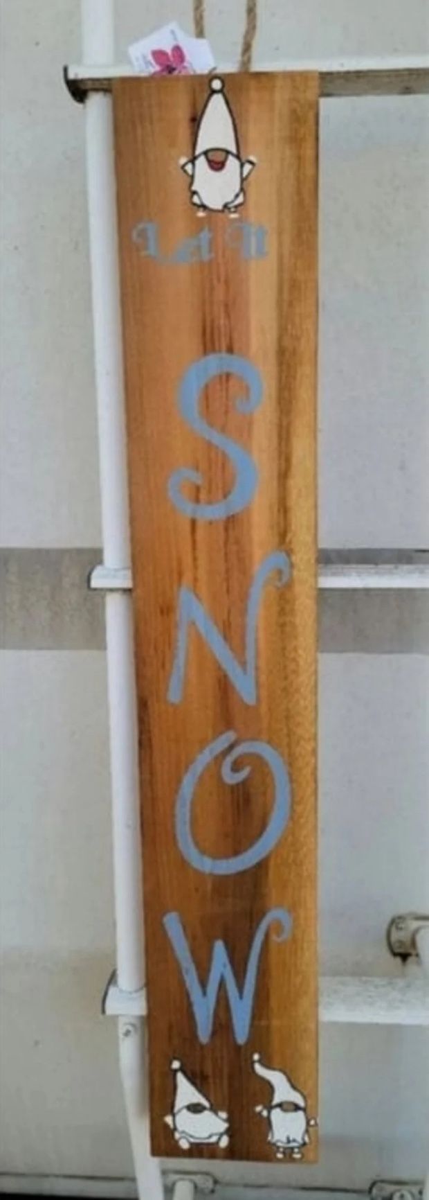 Hand-painted Wooden Live Edge Let It Snow Indoor/Outdoor Welcome Sign