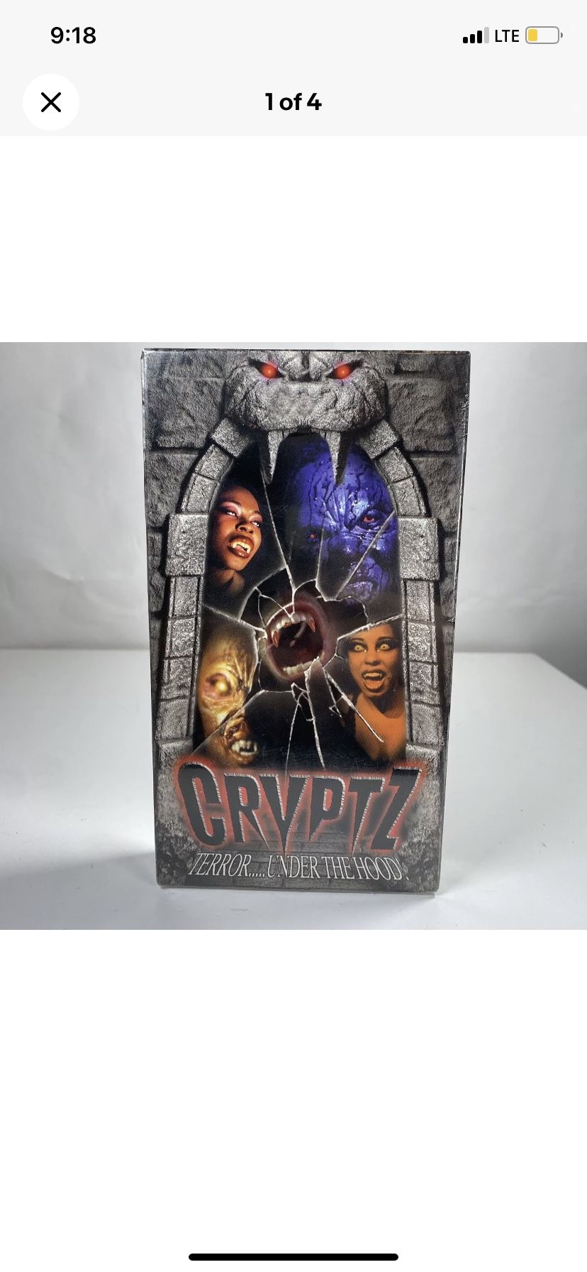 Rare Horror VHS Cryptz Blacksploitation Vampire Comedy New Sealed