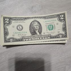 $2 Bills, 9 Sequential Bills, 16 Total Bills