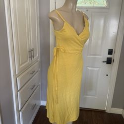New With Tags. Yellow Patagonia  Hemp/ Cotton Wrap Dress Size Medium 