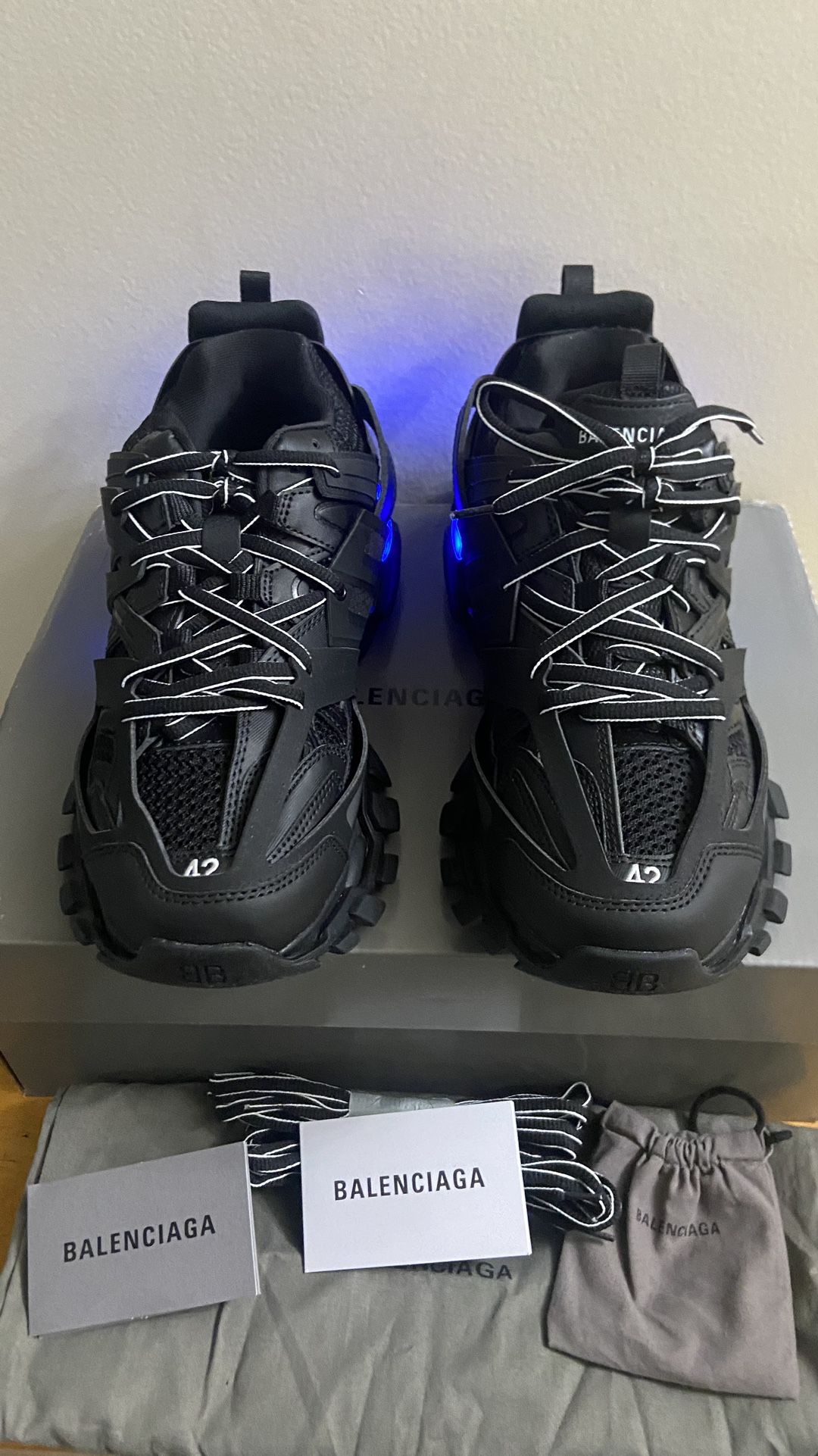 Balenciaga LED Track Runners Black Size 9 10 11 42 43 44 for 