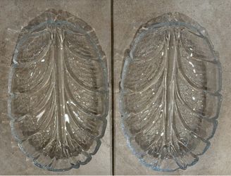 Set of Orrefors Eden 10” Leaf Platters