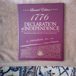 1776 Bicentennial Commemorative Declaration Of Independence Folder Portfolio