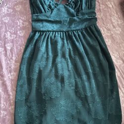 emeraldish green dress