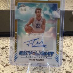 SLS-FW 2024-25 Topps Chrome Skylight Auto Franz Wagner Gold /50 Chrome Gold #/50