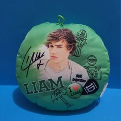 Decorative Mini Cushion featuring photo signature Liam Payne "I Love 1D" 6" Diameter 