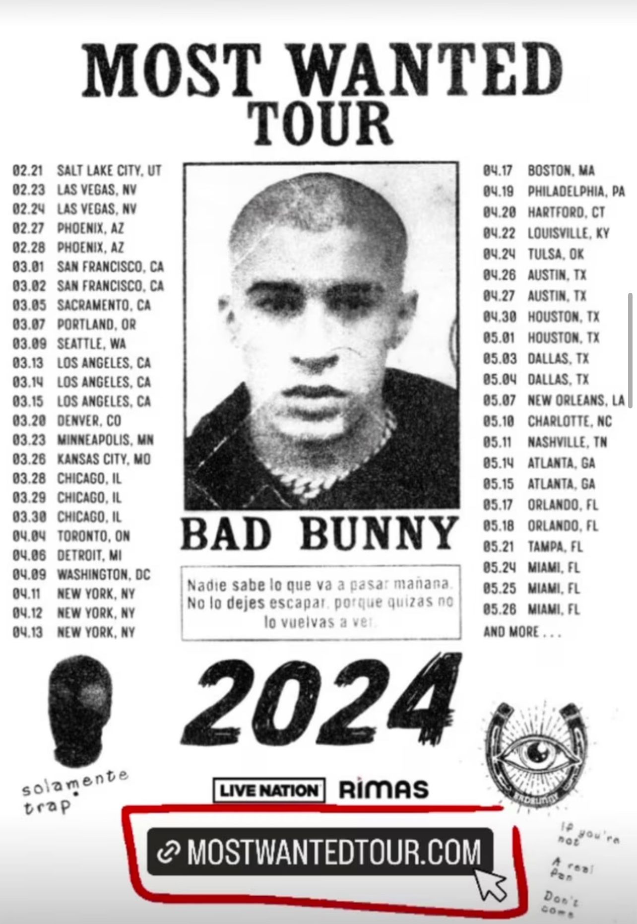 Bad Bunny Tickets- Dallas 5/3