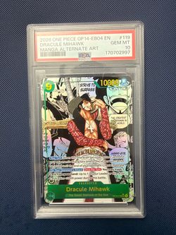 2026 ONE PIECE OP14-EB04 EN Dracule Mihawk Manga Alternate Art #119 PSA 10