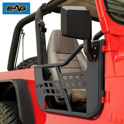 EAG Rock Crawler Safari Tubular Door with Side Mirror - fits 81-96 Jeep Wrangler CJ7/YJ Wrangler  