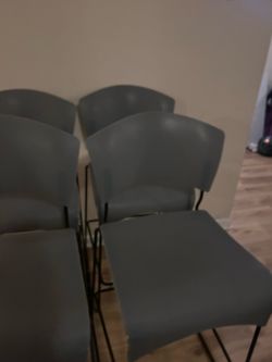 4 Grey Light WeightbBar Stools Chairs L