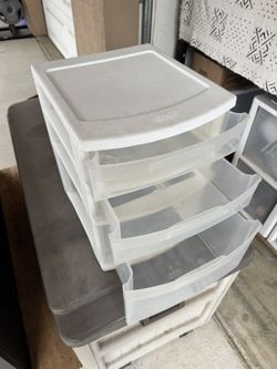 Sterilite 3 Drawer Mini Desktop Unit Clear w/White Frame