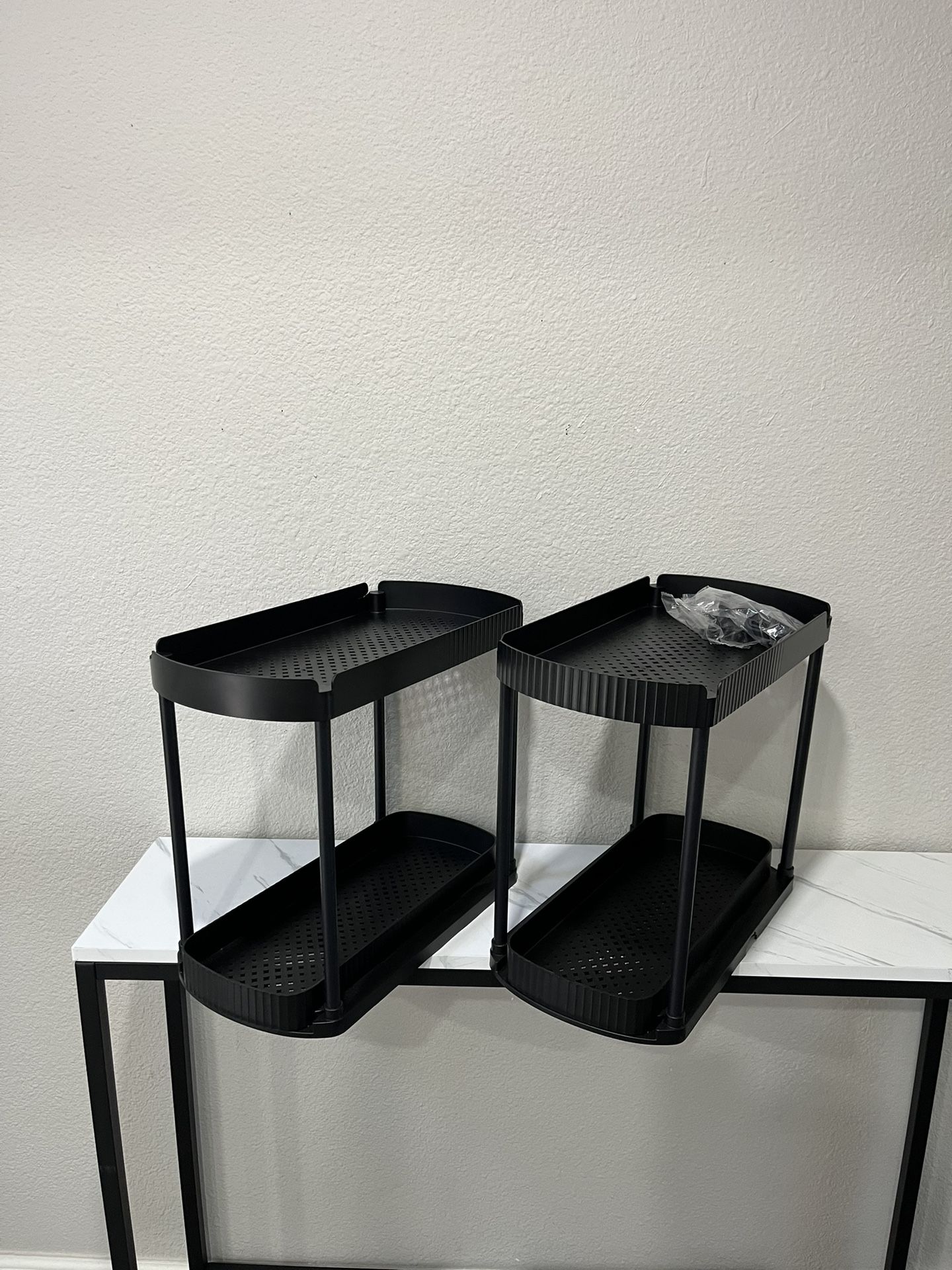 2 Pack Multi Purpose Pull Out Storage Organizer Under Sink Black