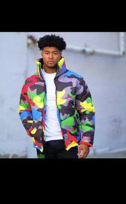 Outerwear Puffy Unisex Camouflage Jacket-