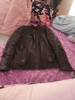 *Harley*Thread Needle Leather Riding Jacket