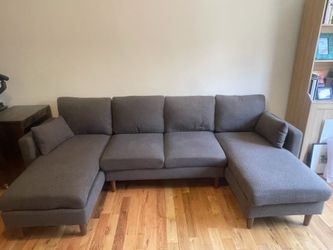 101” 4 Seat Modular Sectional Sofa with Double Chaise with 2 pillows