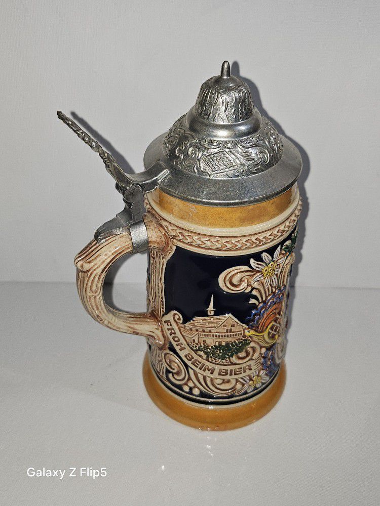 1950's Gerz West Germany Beer Stein With Lid
