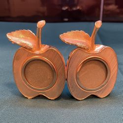 Adorable Ted Arnold Brass Apple Double Frames 
