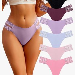 Sexy V-Wasit Women's Underwear Thongs - 6PACK