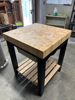 Butcher Block Kitchen Island Cart