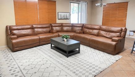 Genuine leather Power reclining Sectional