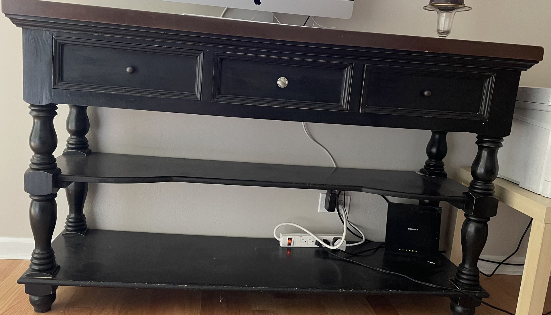 Wooden TV Stand Entryway Table Drawers Dresser Storage