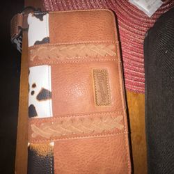 Wrangler Tan Cow Print Wallet 