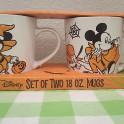 Disney Halloween Ceramic Mug 2 Pack Mickey Disney Donald Daisy