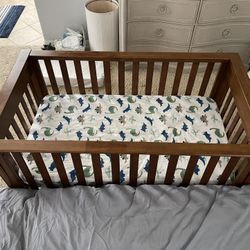 Crib - Wood crib - baby  / toddler bed with mattress and very gently used and in excellent condition  Rarely used - the baby co slept in parents bed  