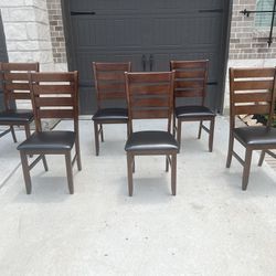 Wood Dining Set With 6 Chairs