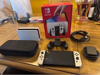 Nintendo Switch OLED w/ Carrying Case & Grip