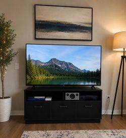 Modern Black TV Stand / Media Console with Storage