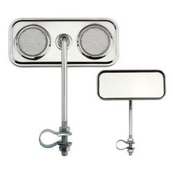 NEW Rectangular Chrome Mirror W/ Reflectors