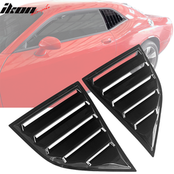 Fits 2008-2023 Dodge Challenger XE V4 Gloss Black Rear Side Window Louver Scoop Cover