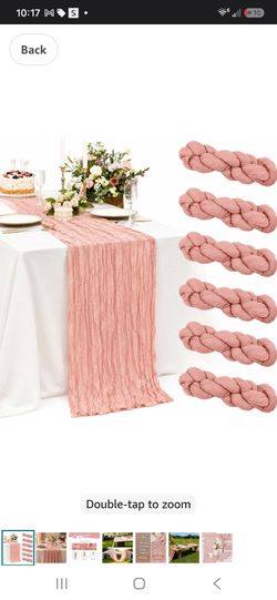 10pack dusty pink cheesecloth tablerunners, 10ft ( firm price)