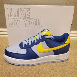 Nike Air Force 1's Baby Blue And Yellow