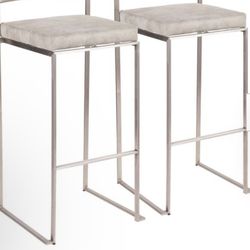 30” Stainless Steel Barstools (2)