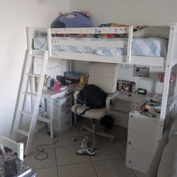 Cama Alta Con Escritorio Para Niños 