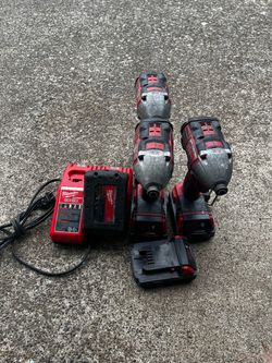 Impact Milwaukee and Dewalt set drills