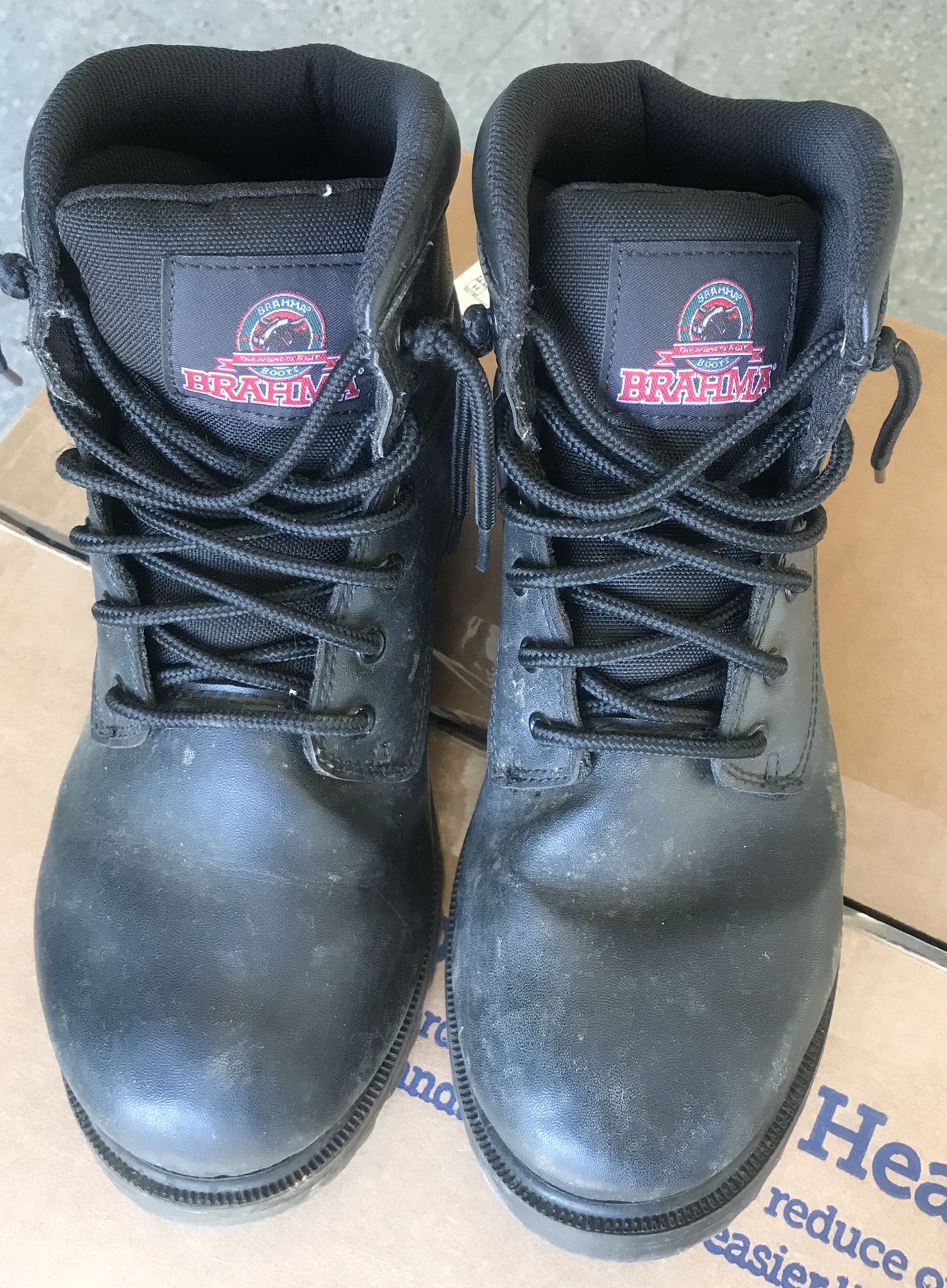 BRAHMA Men’s Work Boot Escott Black Size 8.5 Oil & Slip Resistant