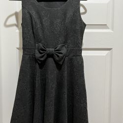 Just Ginger Juniors Gray Bow Floral Sleeveless Dress Small