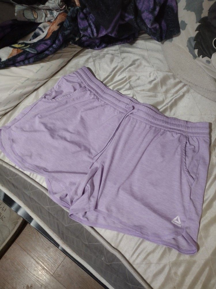 PURPLE REEBOK RUNNING SHORTS (READ DESCRIPTION)