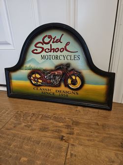 Old School Motorcycles Vintage Wall Sign