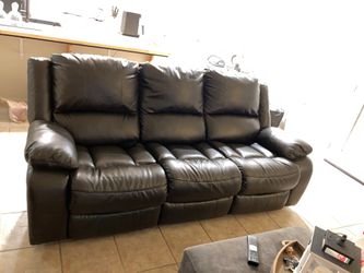 Leather recliner couch